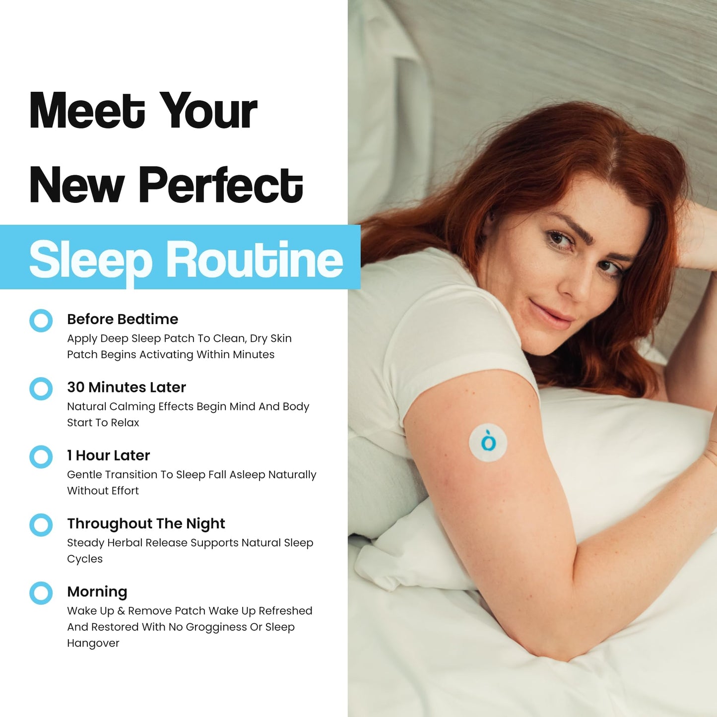 Vytadose Melatonin-Free Herbal Sleep Patches – 8-Hour Time-Release (Adults & Kids)