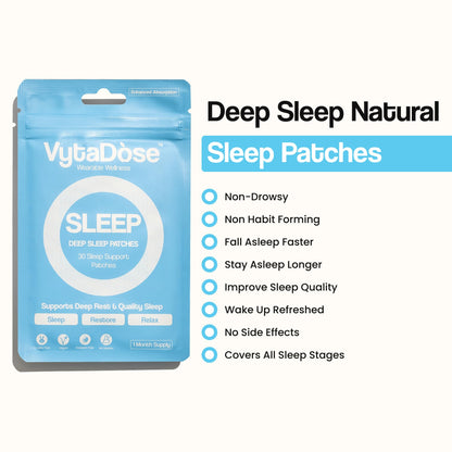 Vytadose Melatonin-Free Herbal Sleep Patches – 8-Hour Time-Release (Adults & Kids)
