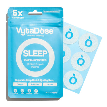 Vytadose Melatonin-Free Herbal Sleep Patches – 8-Hour Time-Release (Adults & Kids)