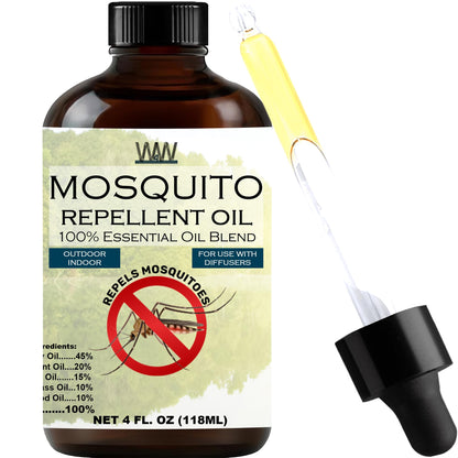 W4W Mosquito Oil – 100% Essential Oil Blend (4 oz) for Diffusers & Sprays