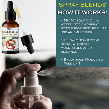 W4W Mosquito Oil – 100% Essential Oil Blend (4 oz) for Diffusers & Sprays