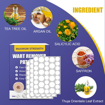 WABRINY Maximum Strength Wart Remover Patches - Waterproof, Transparent, 144pcs