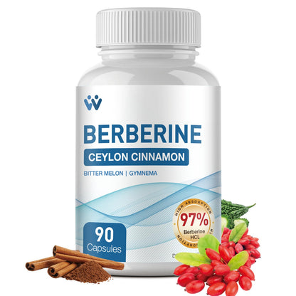 WACHRAY Berberine 1500mg + Cinnamon Complex | Berberine HCl 97% Purity, 90 Capsules