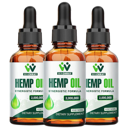 (3 Pack) Hemp Oil Drops – Pain Relief, Skin & Anxiety | 2,000,000 Max Strength, CO2 Extraction, Organic, Vegan