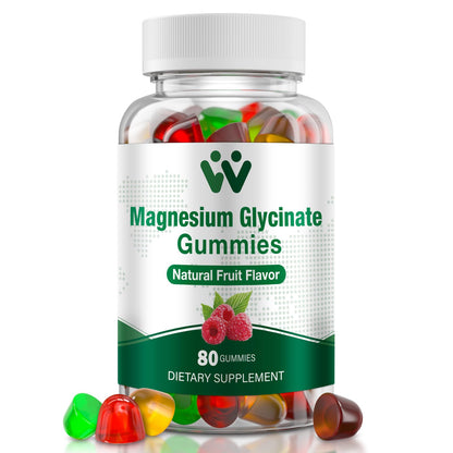 WACHRAY Magnesium Glycinate Gummies 400 mg – Sugar-Free, 80 Count
