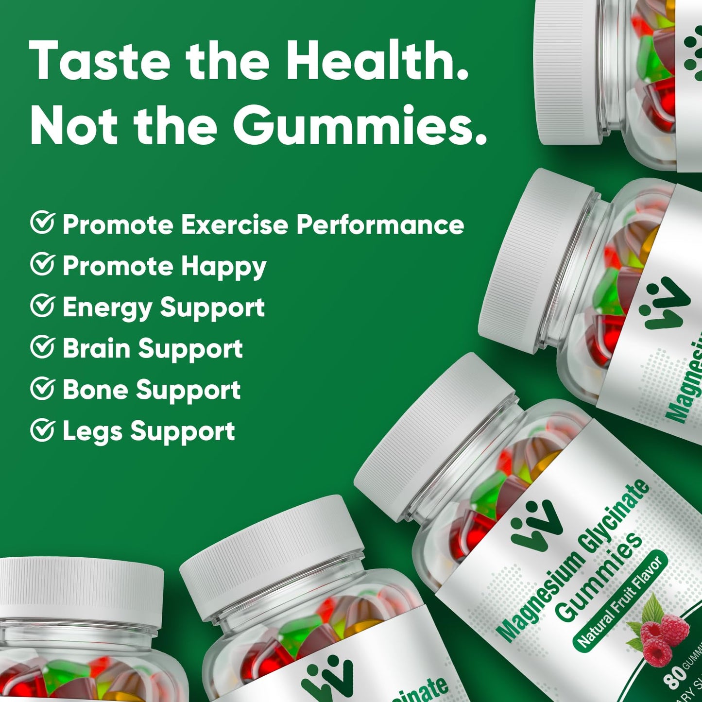 WACHRAY Magnesium Glycinate Gummies 400 mg – Sugar-Free, 80 Count