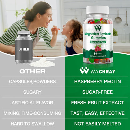 WACHRAY Magnesium Glycinate Gummies 400 mg – Sugar-Free, L-Threonate, 160 Count