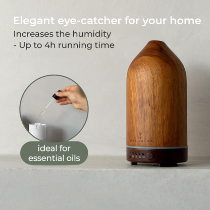 WALDWERK 100ml Acacia Wood Diffuser | Premium Aromatherapy Oil Diffuser for Home