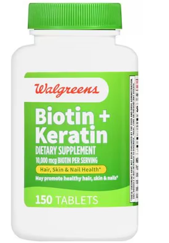 Walgreens Biotin + Keratin | 150 Count Tablets | 10 mg Biotin + 100 mg Keratin | Hair, Skin & Nails