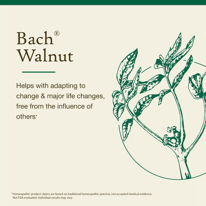 Bach Original Flower Remedies Walnut (Non-Alcohol Formula) - Adapt to Change - 10mL Dropper