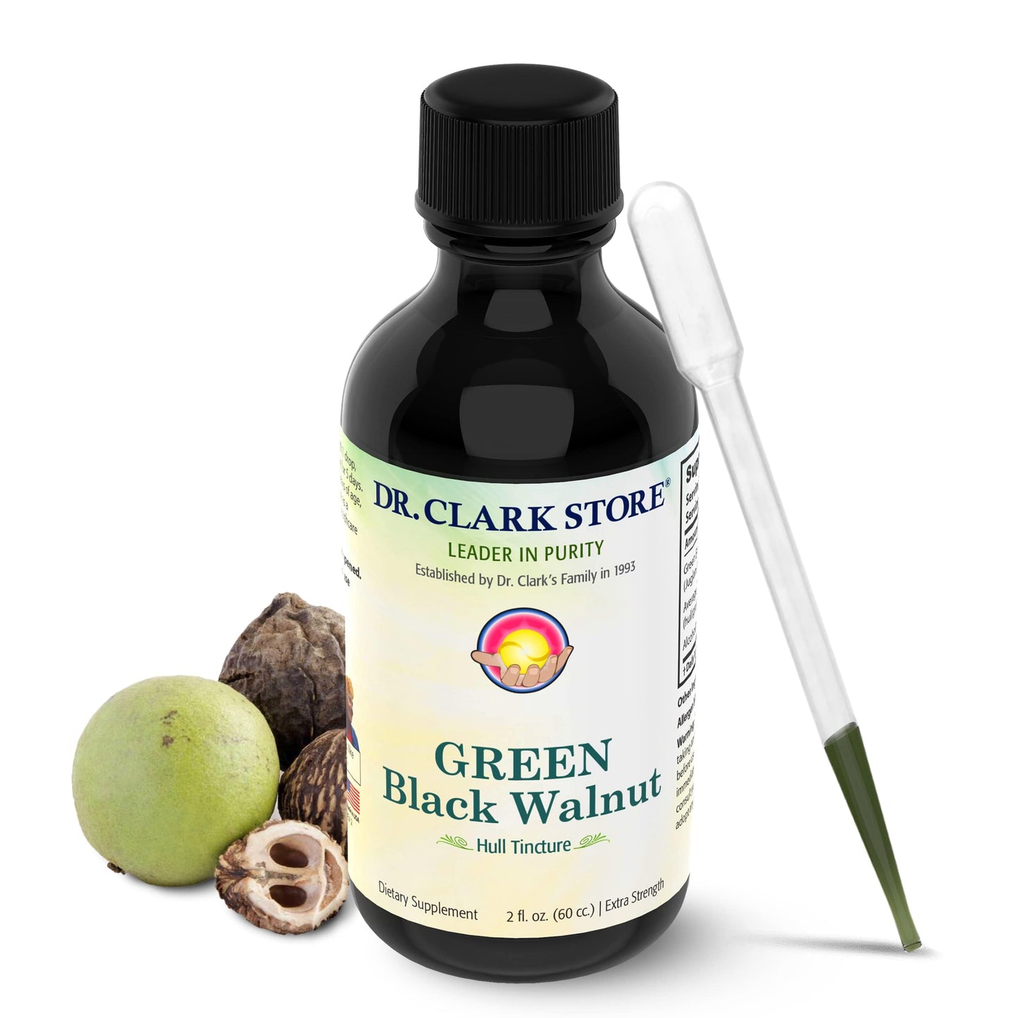 Original Green Black Walnut Hull Tincture (Extra Strength) by Dr. Hulda Clark - 2 Fl Oz