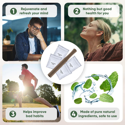 Smokeless Inhaler for Quit Smoking – 4 Inner Core Packs (Walnut)