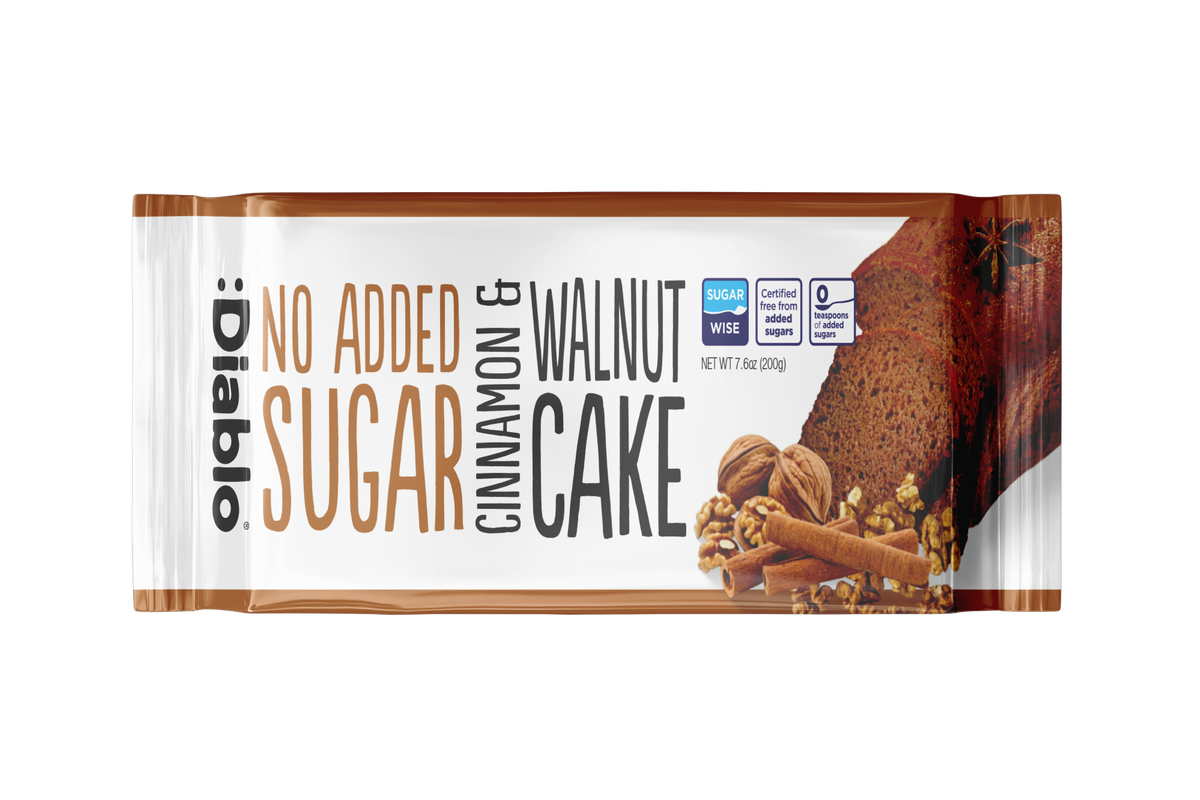No Added Sugar Cinnamon & Walnut Cake (200g) Diablo Sugar Free