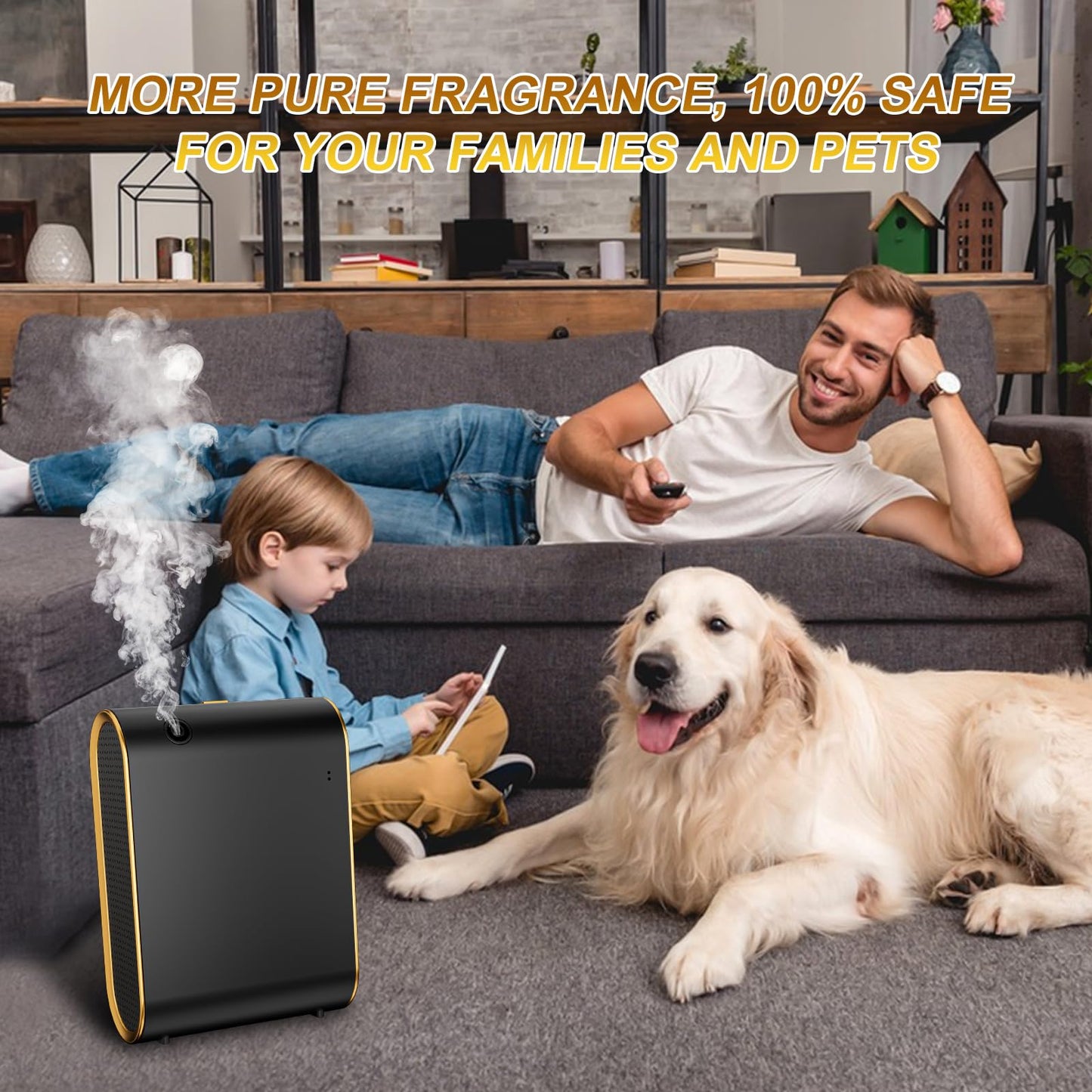 Wankeer Smart Scent Air Machine for Home | 1500 sq ft Diffuser, Bluetooth App, Low Noise (Black)