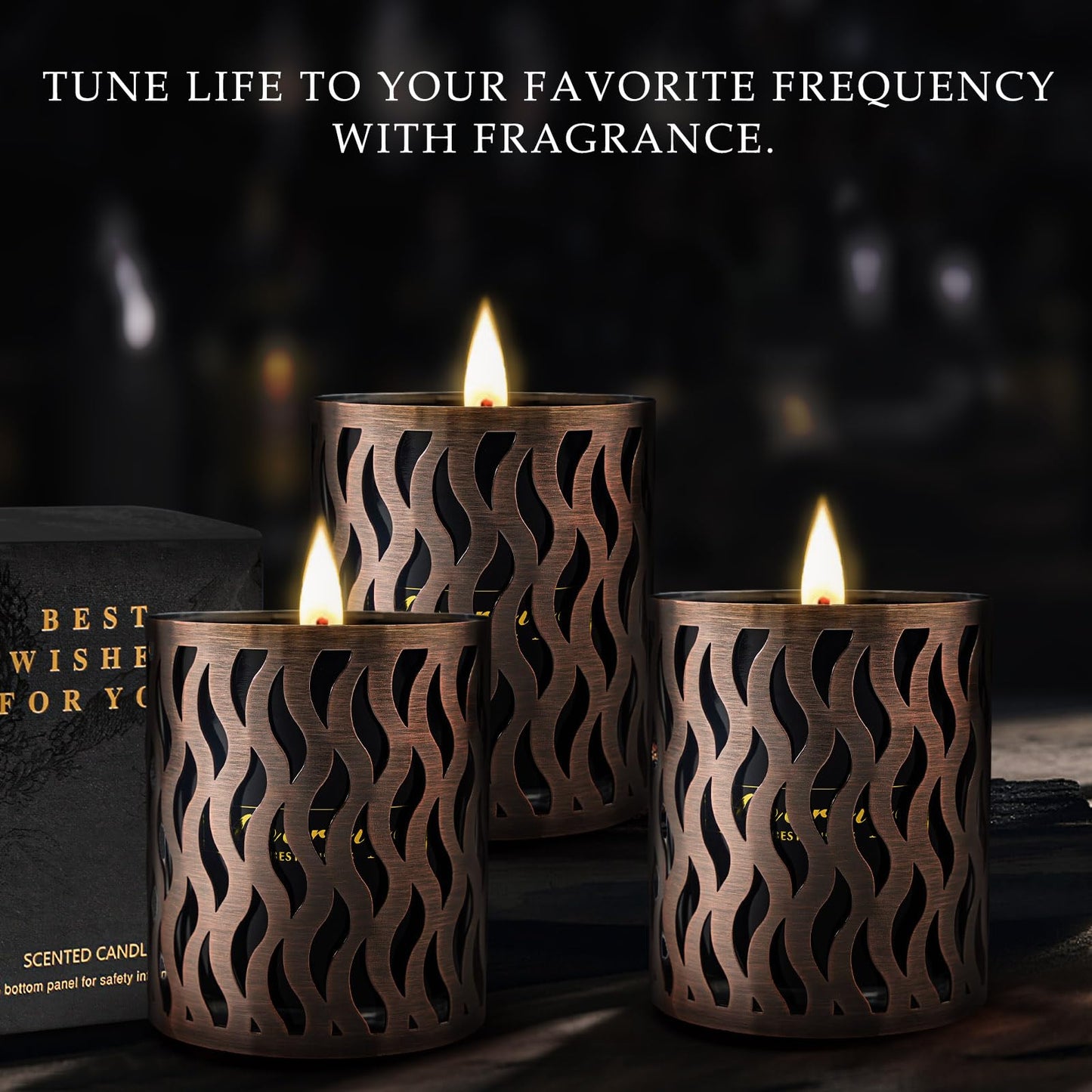6 Pack Scented Candles Set for Men - Gift Box, 120 Hour Soy Wax Aromatherapy