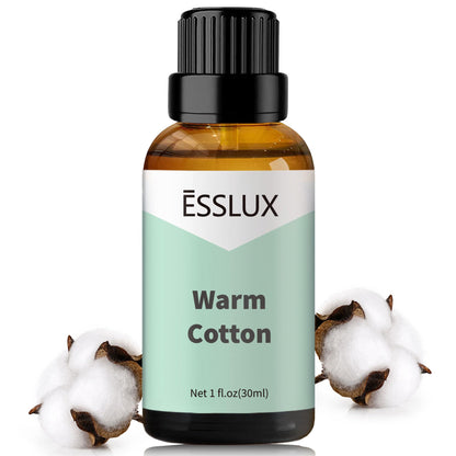 Warm Cotton Fragrance Oil - ESSLUX Aromatherapy Essential Oils for Diffuser, Soap, Candle Making, Massage & Home Fragrance (30 ml)