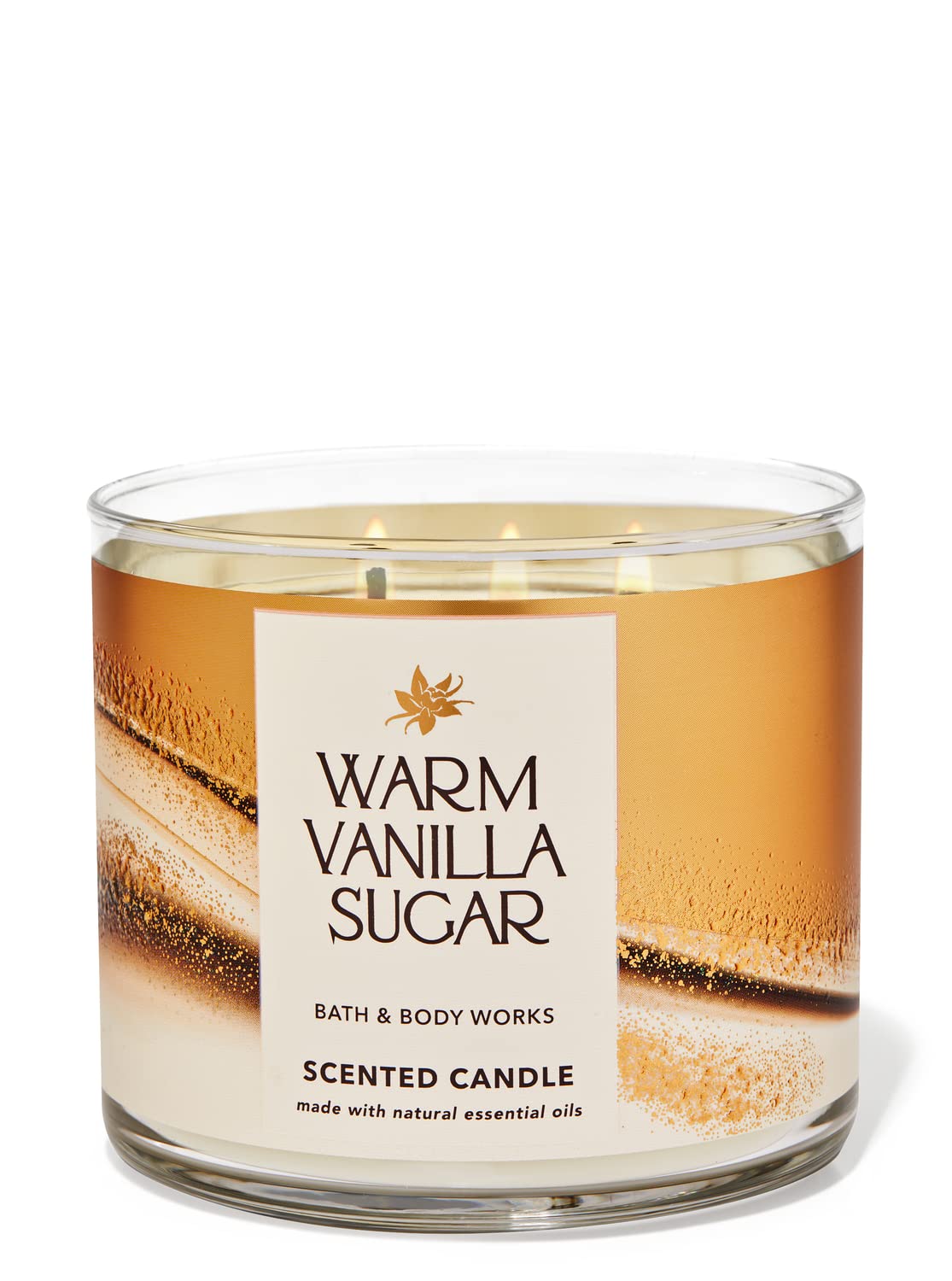 Warm Vanilla Sugar 3-Wick Candle 14.5 oz – Vanilla, White Orchid, Jasmine, Sandalwood | Bath & Body Works White Barn