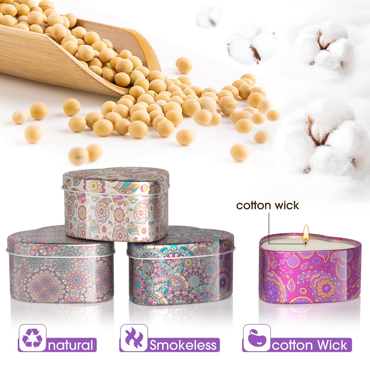 WarmEmbrace 4-Pack Scented Candles – Soy, 4 Scents, Gift Set