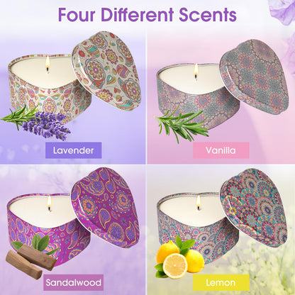 WarmEmbrace 4-Pack Scented Candles – Soy, 4 Scents, Gift Set