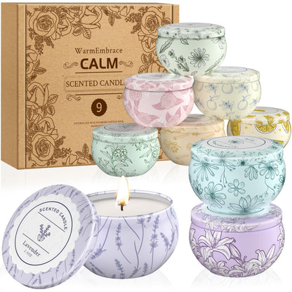 WarmEmbrace Scented Candles – 9-Piece Gift Set, Long-Lasting