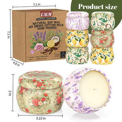 WarmEmbrace Scented Candles for Women | 8 Pack Soy Candle Set | 4.4 oz Each | Lavender, Coconut & Christmas Holiday Scents | Gift Set | 240H Burning Time