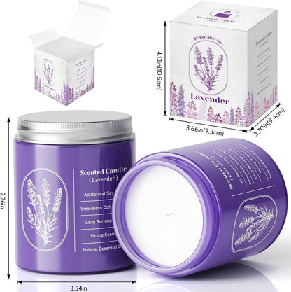 WarmEmbrace Lavender Jar Candles – 7.6 oz, Natural Soy, 2 Pack, 80+ Hours
