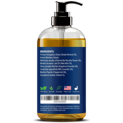 Sore Muscle Massage Oil – 8 oz with Arnica, Peppermint & Lavender | Nexon Botanics
