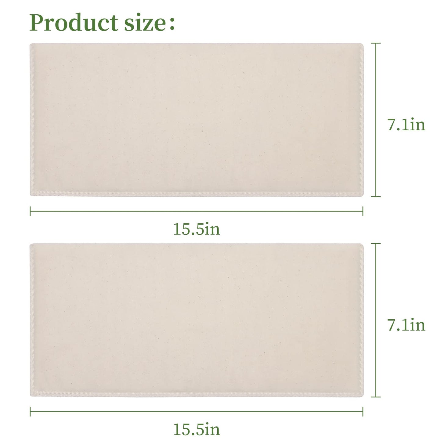 2Pcs Organic Cotton Flannel for Castor Oil Pack - Unbleached, Reusable