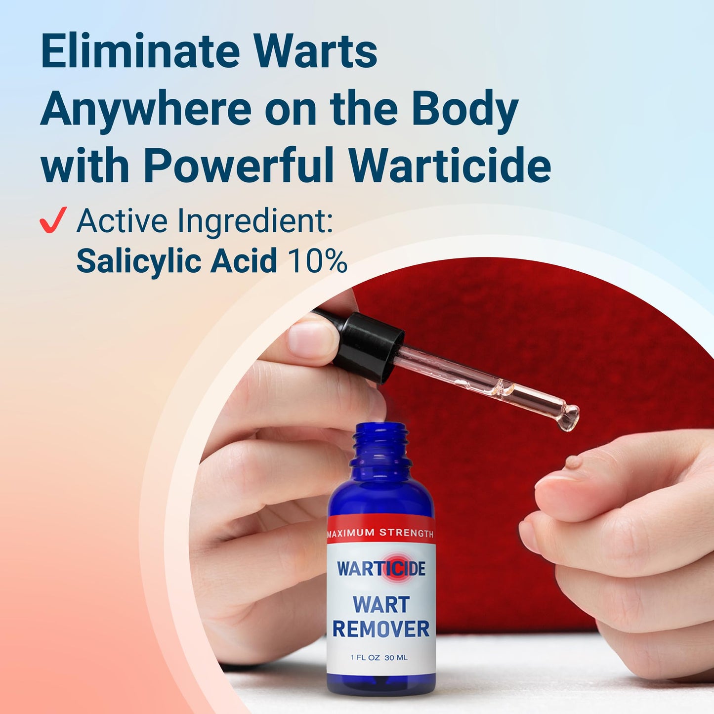 Warticide Liquid Wart Remover – 10% Salicylic Acid, Tea Tree & Cedar Leaf – Genital & Plantar Wart Treatment (USA Made) – 3-Pack