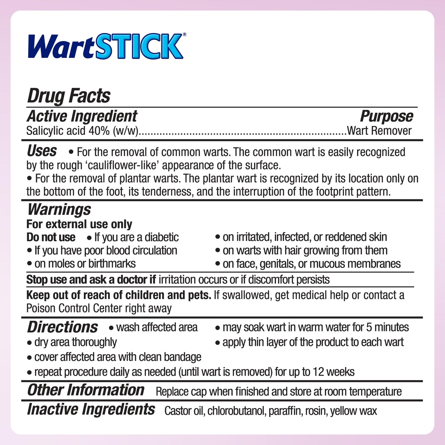 WartStick Maximum Strength Salicylic Acid Solid-Stick Wart Remover 2 Pack – 0.4 oz