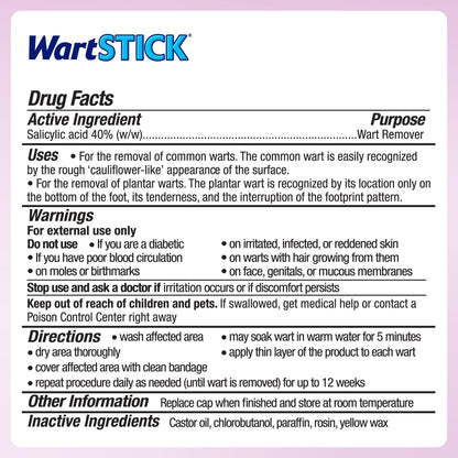 WartStick Maximum Strength Salicylic Acid Solid-Stick Wart Remover 2 Pack – 0.4 oz