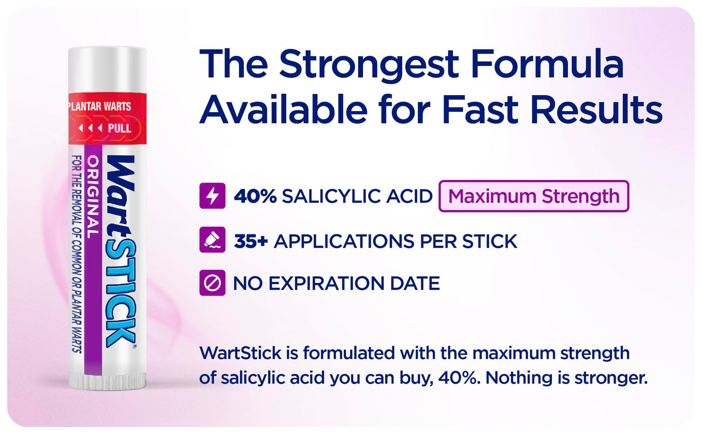 WartStick Maximum Strength Salicylic Acid Solid-Stick Wart Remover 2 Pack – 0.4 oz