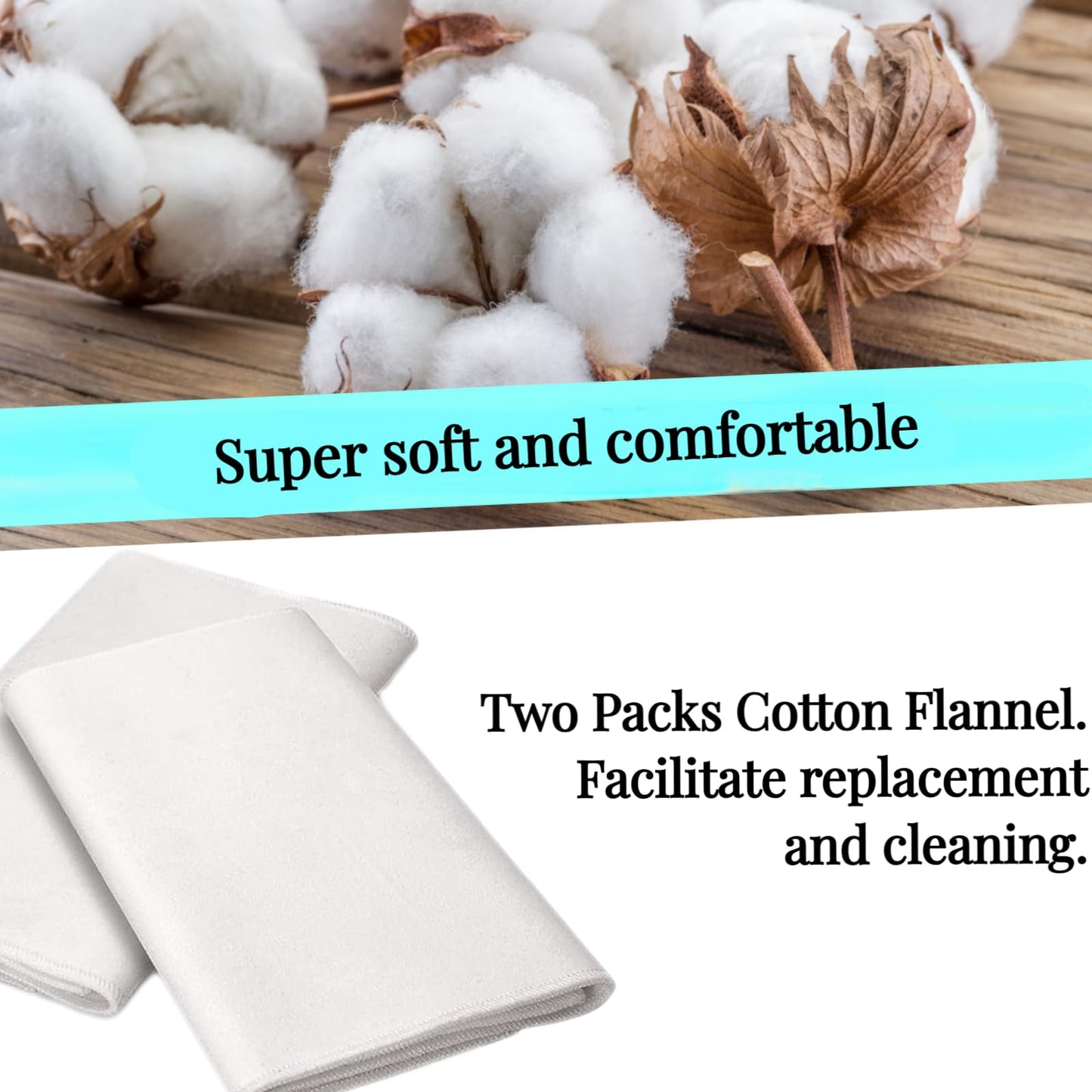 Two-Piece Organic Cotton Flannel for Castor Oil Pack | Reusable Pads
