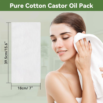 5Pcs Organic Cotton Flannel Castor Oil Pack Wraps - Reusable & Highly Absorbent