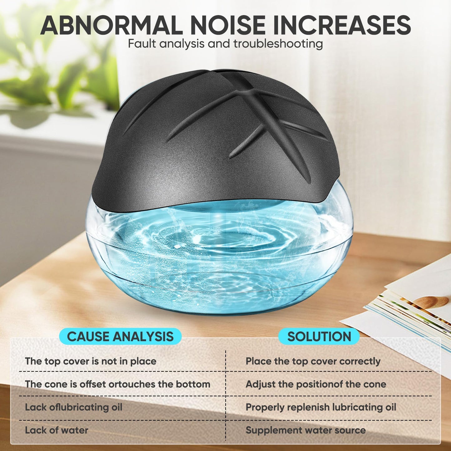 Water Based Aroma Diffuser for Home/Office with LED Night Light - Black