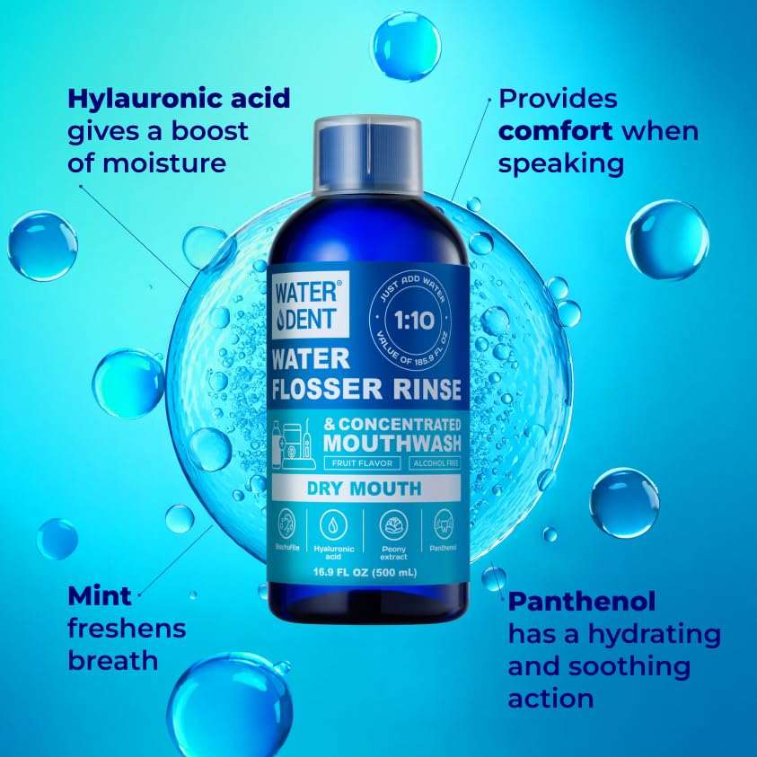 Concentrated Water Flosser Rinse – Dry Mouth, Fruit Mint | USA Made