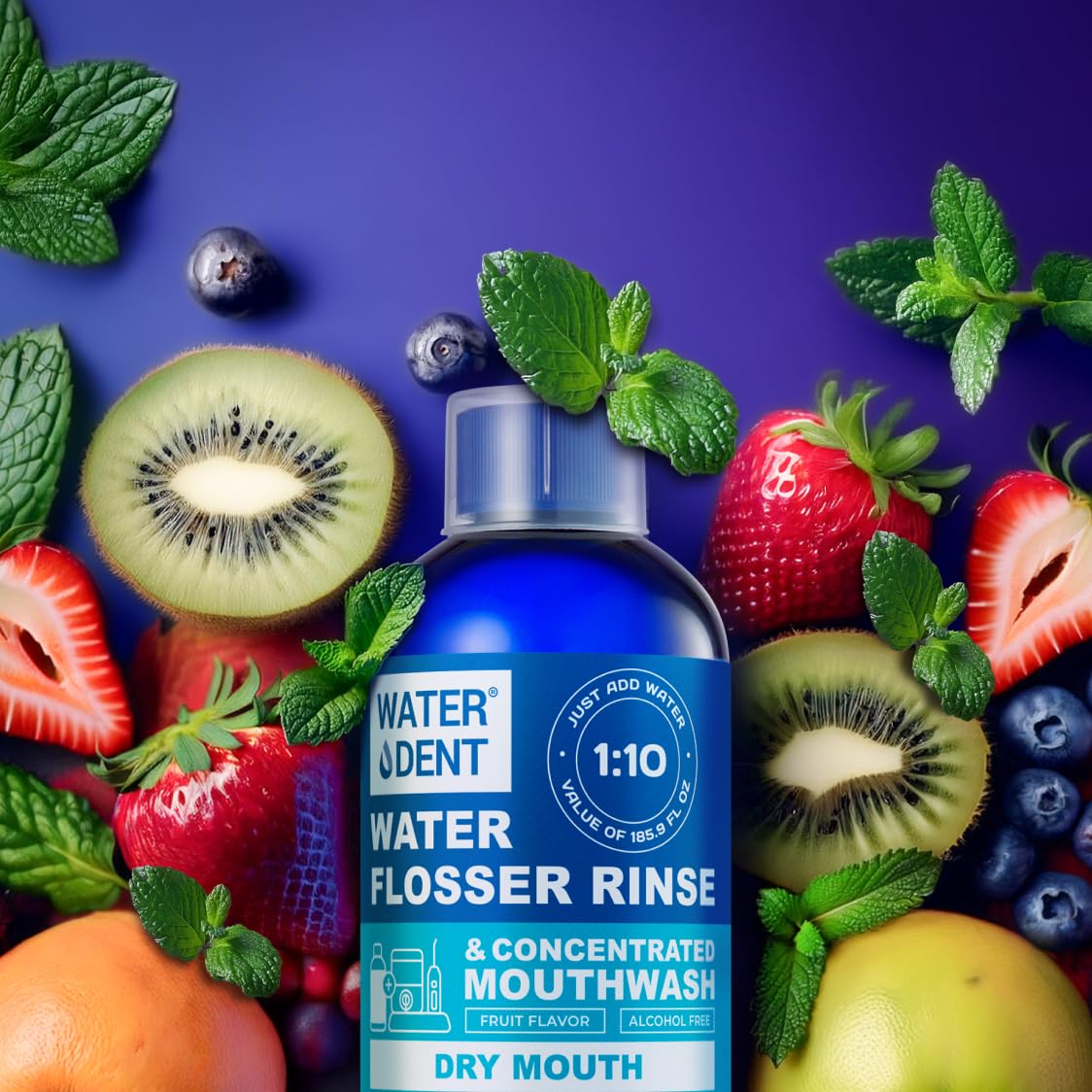 Concentrated Water Flosser Rinse – Dry Mouth, Fruit Mint | USA Made
