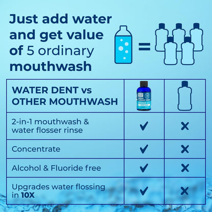 Water Dent Water Flosser Rinse – Concentrate Mouthwash 1:10, Mint