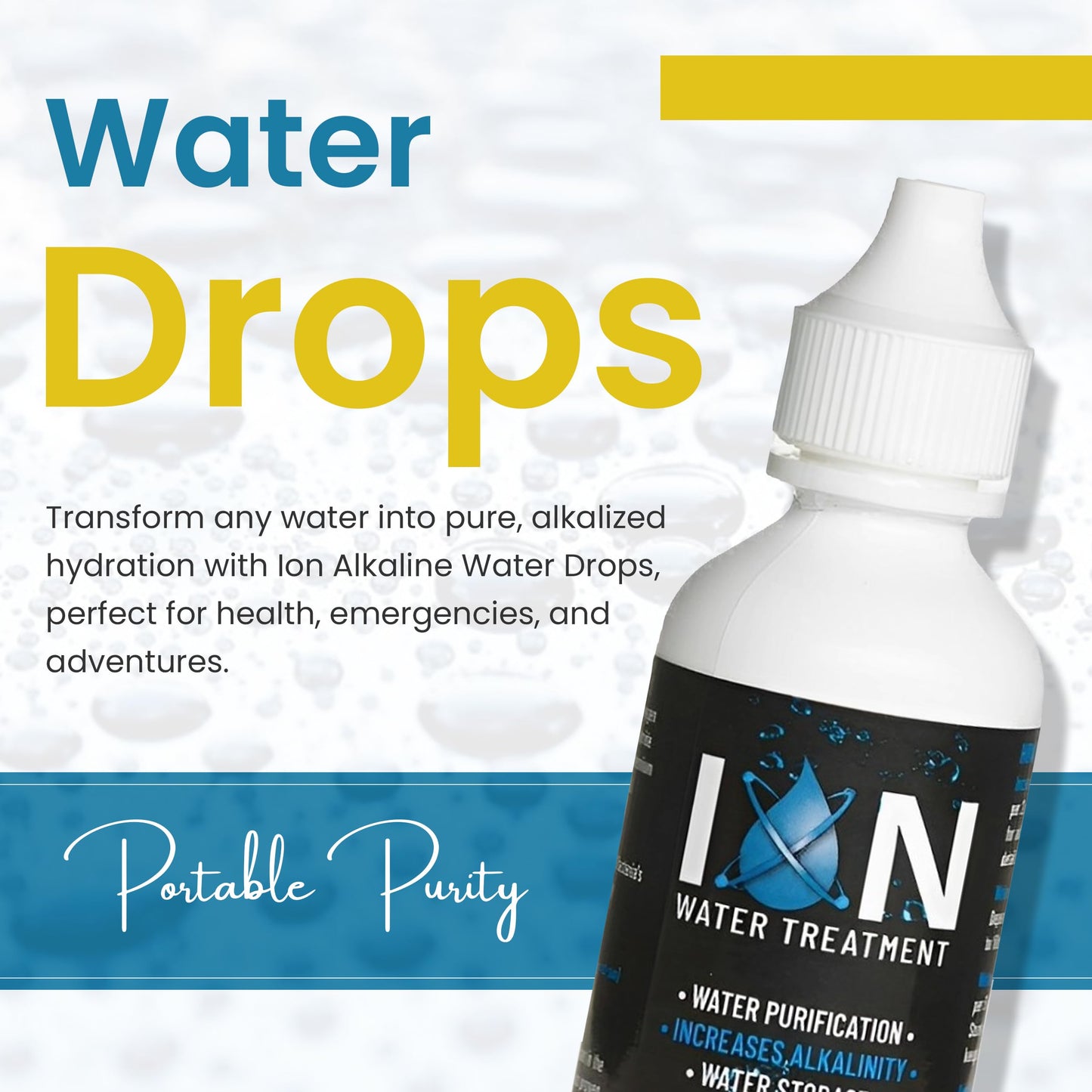 Ion Alkaline Water Drops – PH Booster & Water Treatment Drops