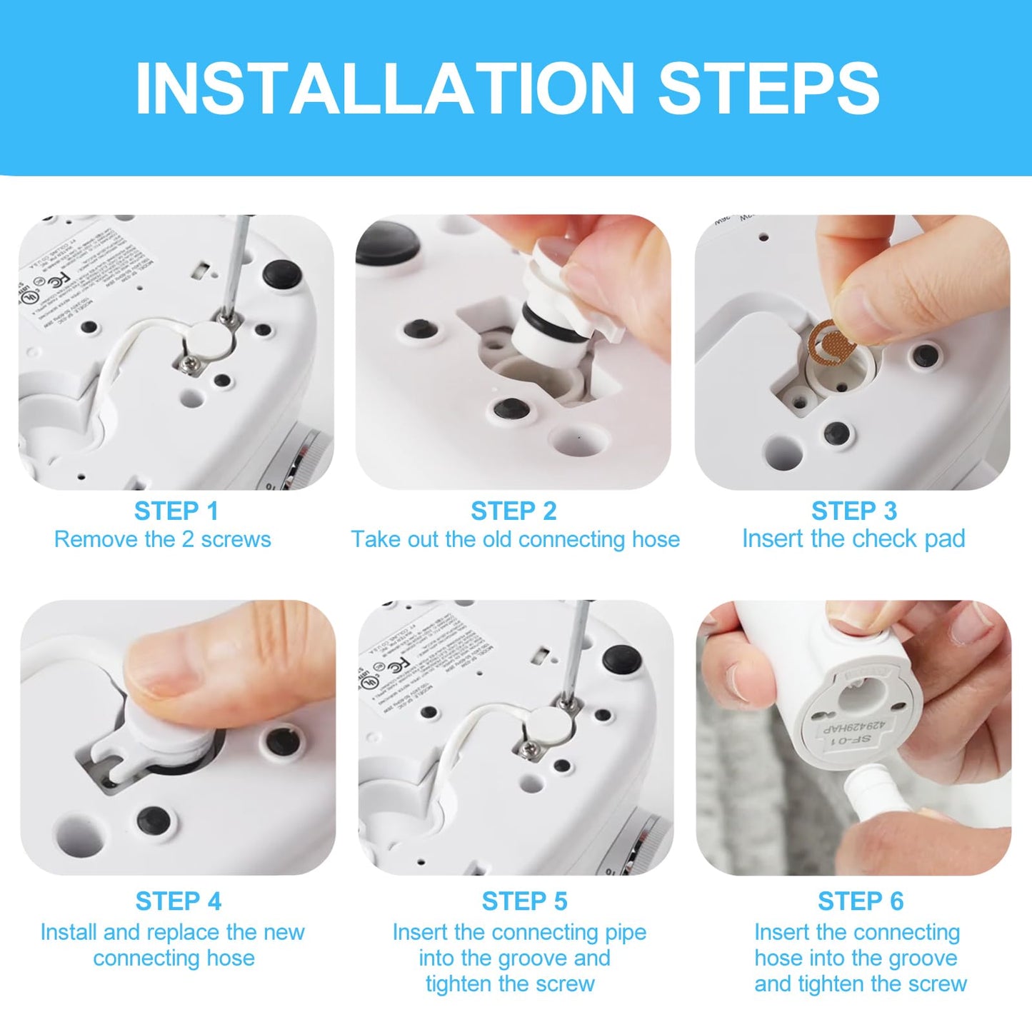 Water Flosser Replacement Hose & Toothbrush Heads for Waterpik Sonic-Fusion SF-01/02/03/04 – Repair Kit