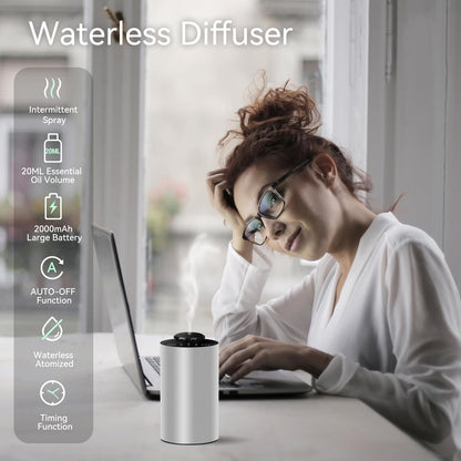 Waterless Car Diffuser – Battery-Operated, Cordless with 3 Mist Levels