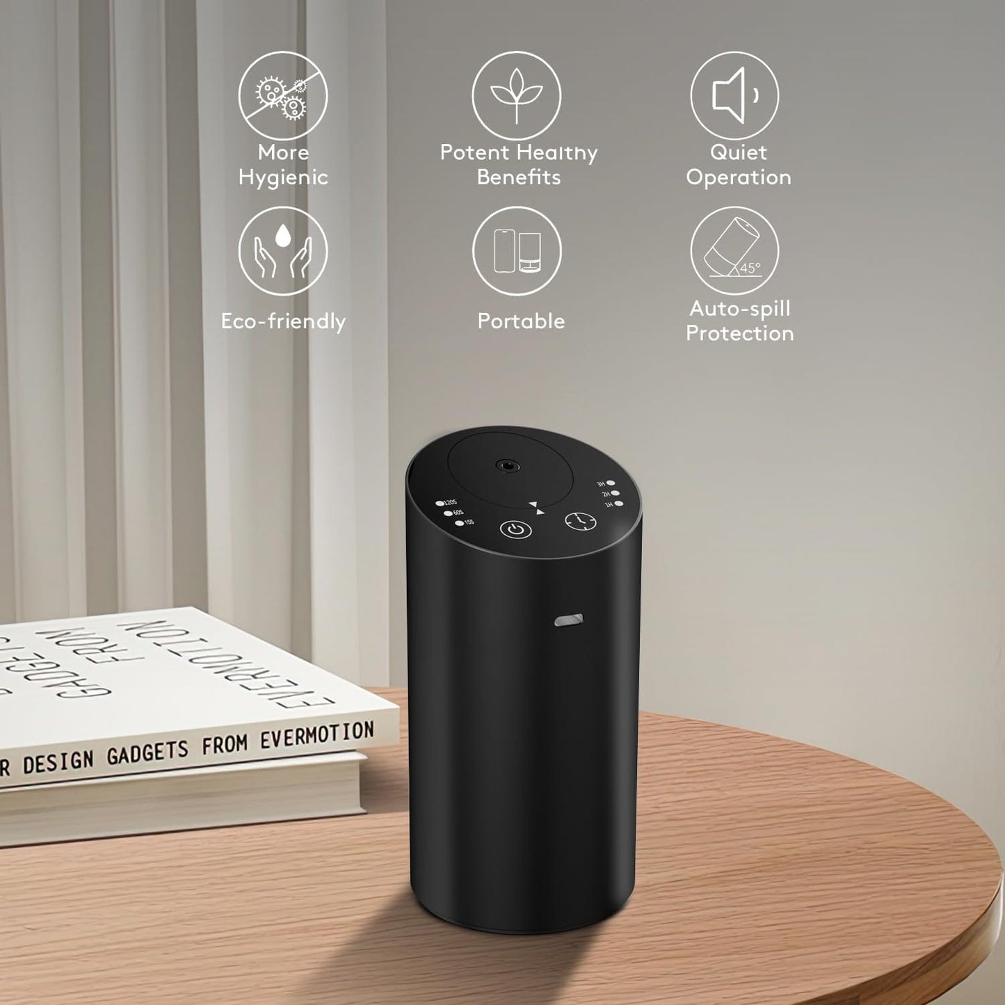Waterless Car Diffuser with Timer — No Leakage, Battery Powered