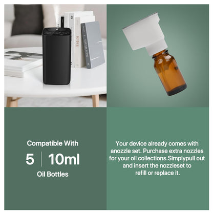 Waterless Car Essential Oil Diffuser – Portable Aromatherapy Nebulizer with Timers