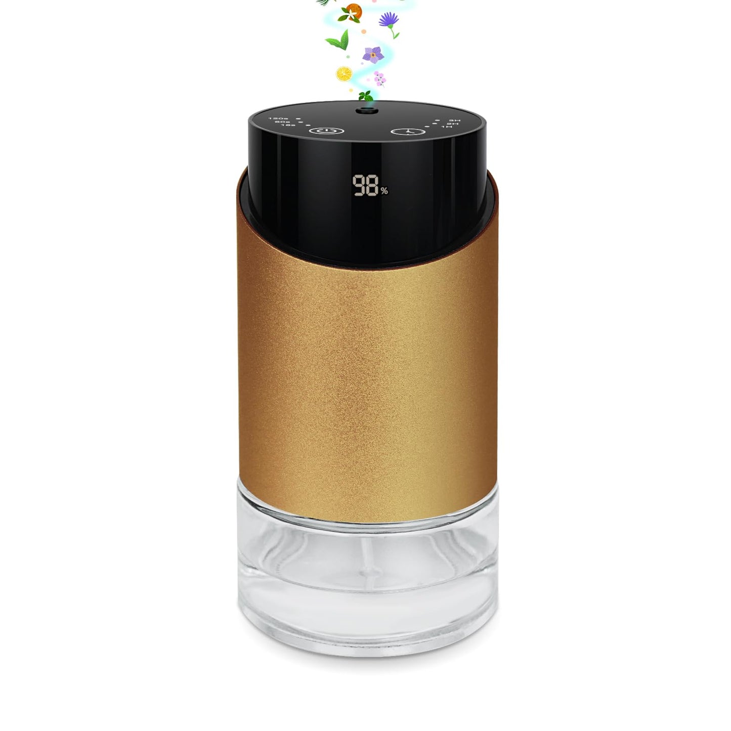 Waterless Essential Oil Diffuser – Aromatherapy Scent Diffuser for Home, Large Rooms, Car & Office | Battery-Operated Mini Portable Diffuser with 3 Countdown Timers & 3 Mist Levels