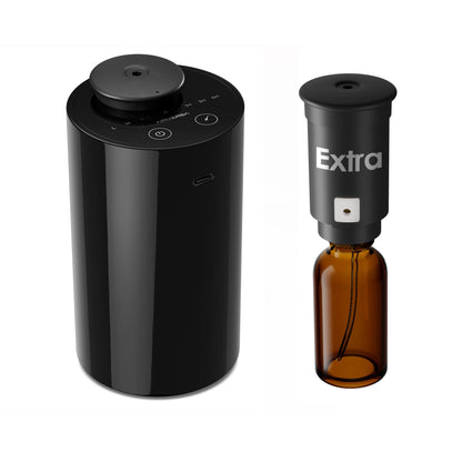 Waterless Diffuser for Essential Oil, Battery Operated Nebulizer, 0.7 Fl.Oz./ 20mL Capacity, Mini Scent Air Machine, 3 Countdown Timers & 3 Mist Levels for Home, Room, Car, Office, AN6 + Extra Nozzle