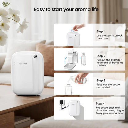 Waterless Essential Oil Diffuser - 400ml Capacity, 3000 Sq Ft Coverage, App & Button Control
