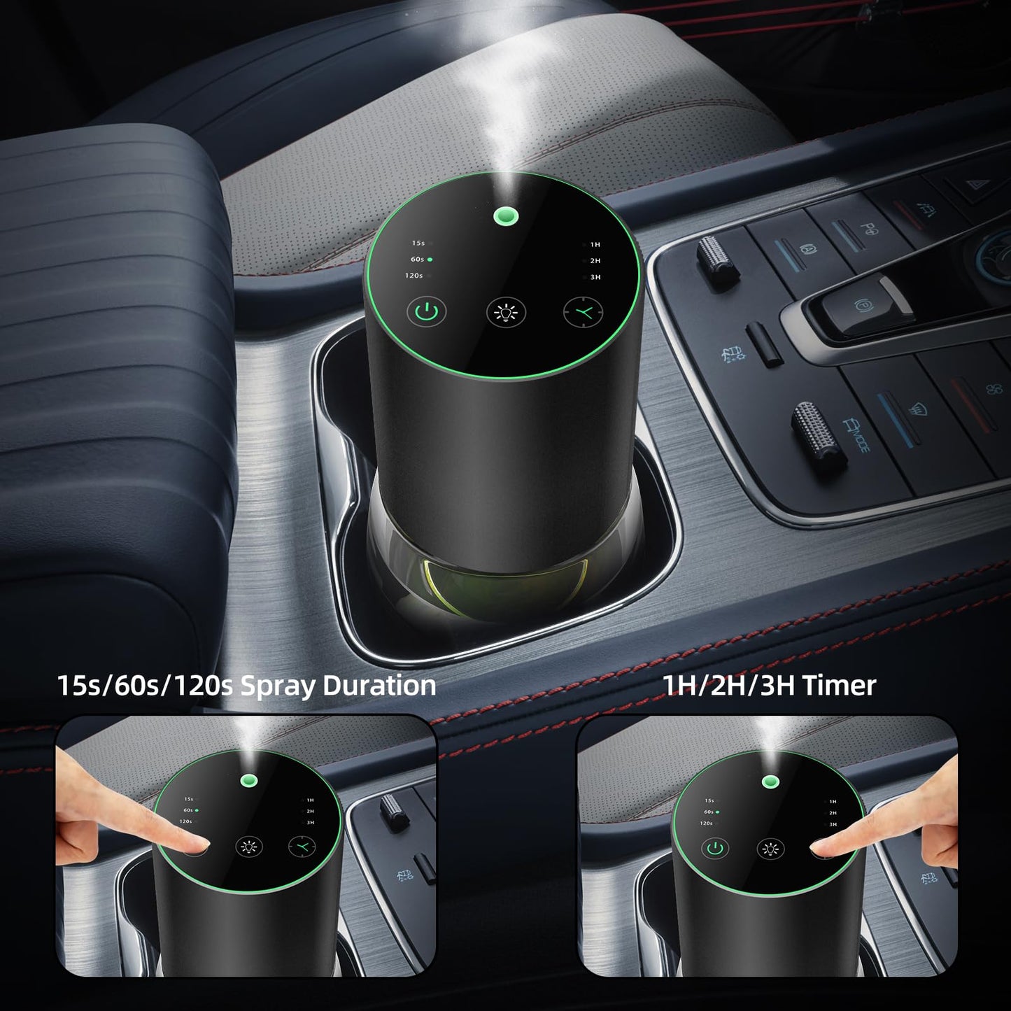 Waterless Essential Oil Diffuser 100ml – Battery Powered, 7-Color LED Lights for Large Rooms
