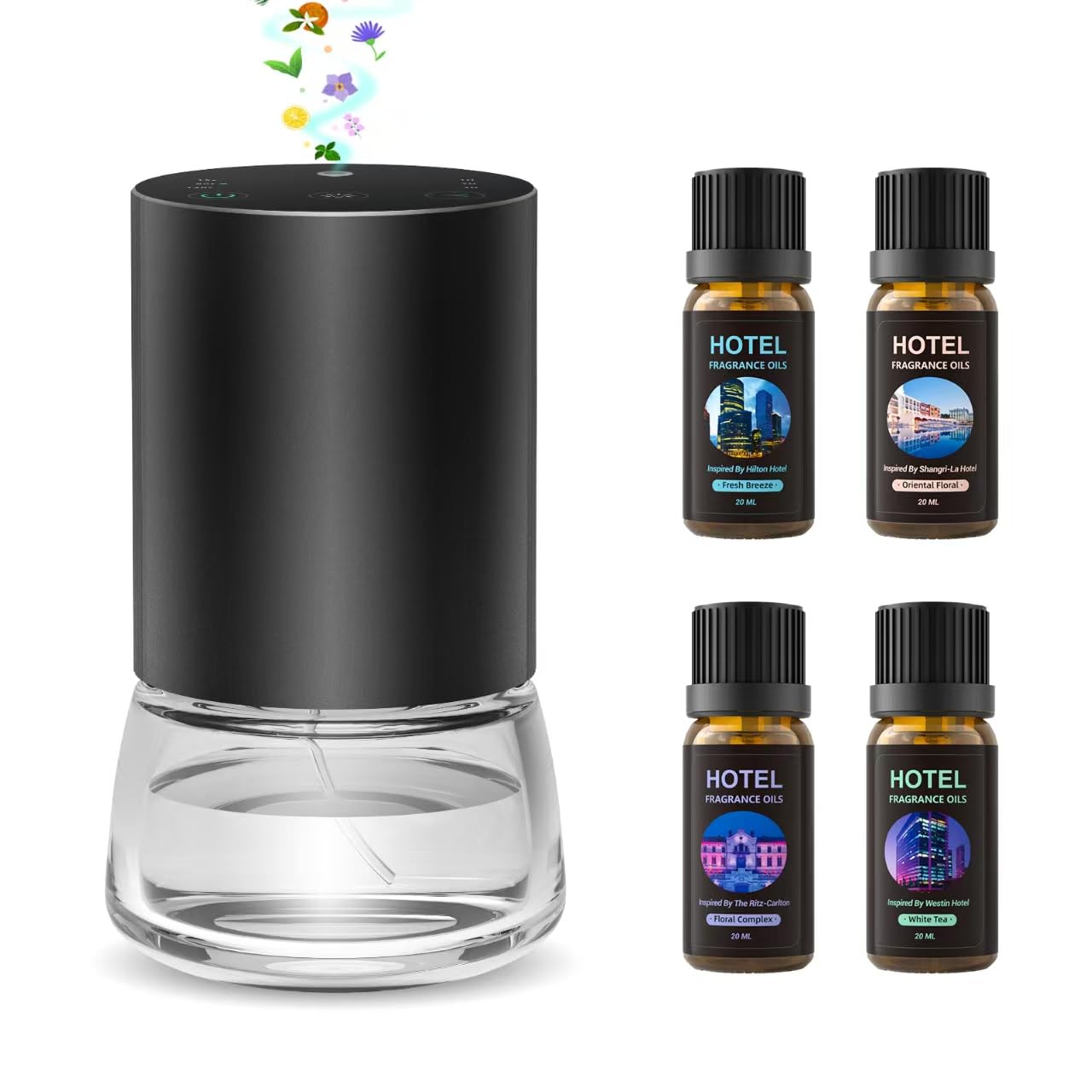 Waterless Diffuser 100ML Battery-Powered Car Diffuser with 7 LED Colors & 3 Mist Levels