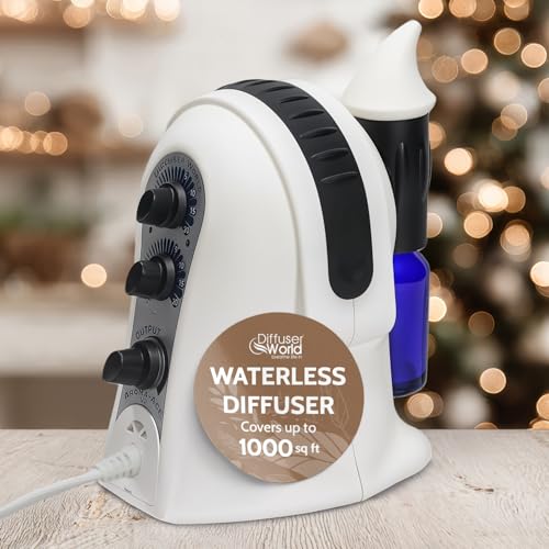 Waterless Diffuser for Essential Oils 110V, Black – Made in USA | Aroma Atomizer Diffuser for Home & Large Rooms