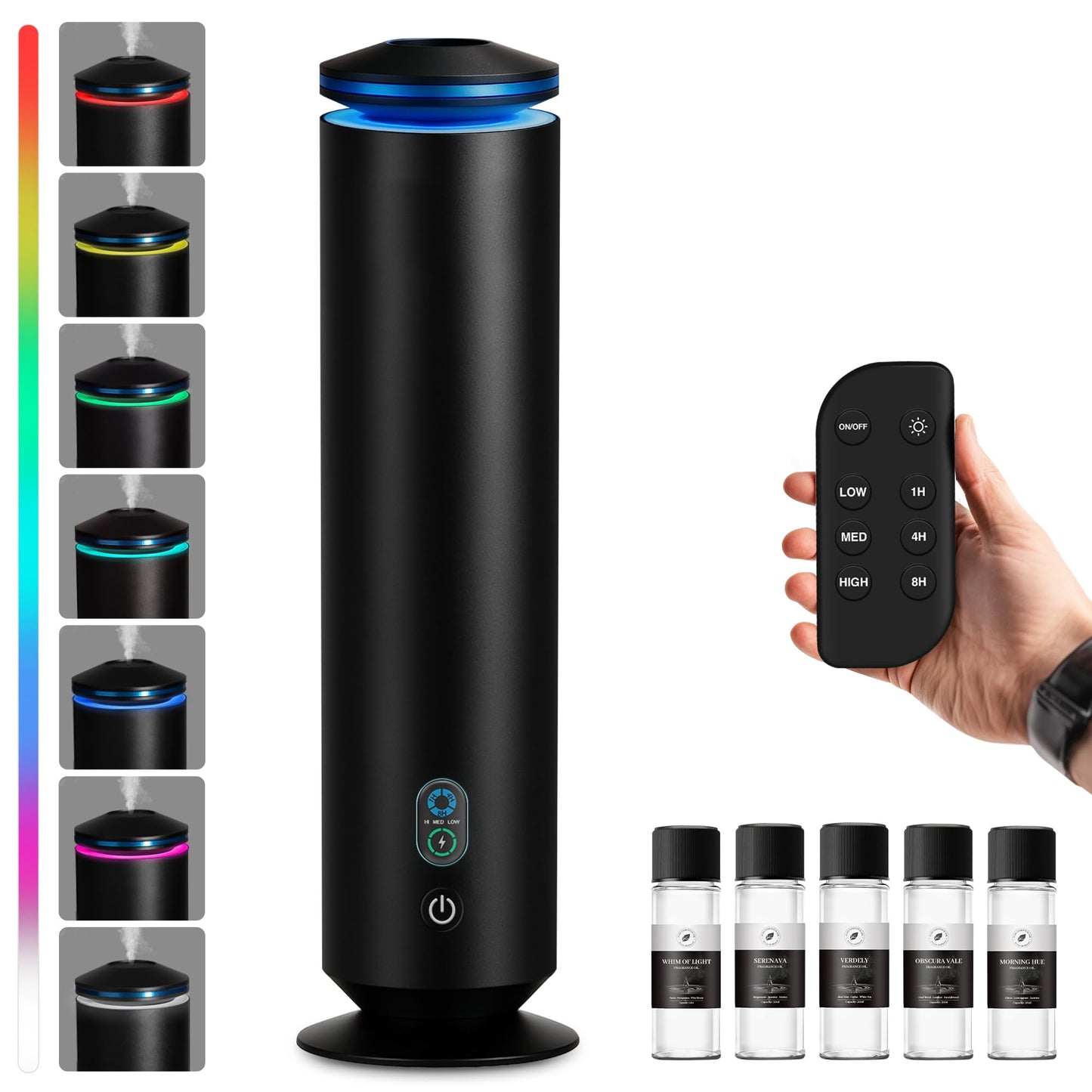 Waterless Scent Diffuser Starter Kit – 1500 Sq Ft Coverage, Black
